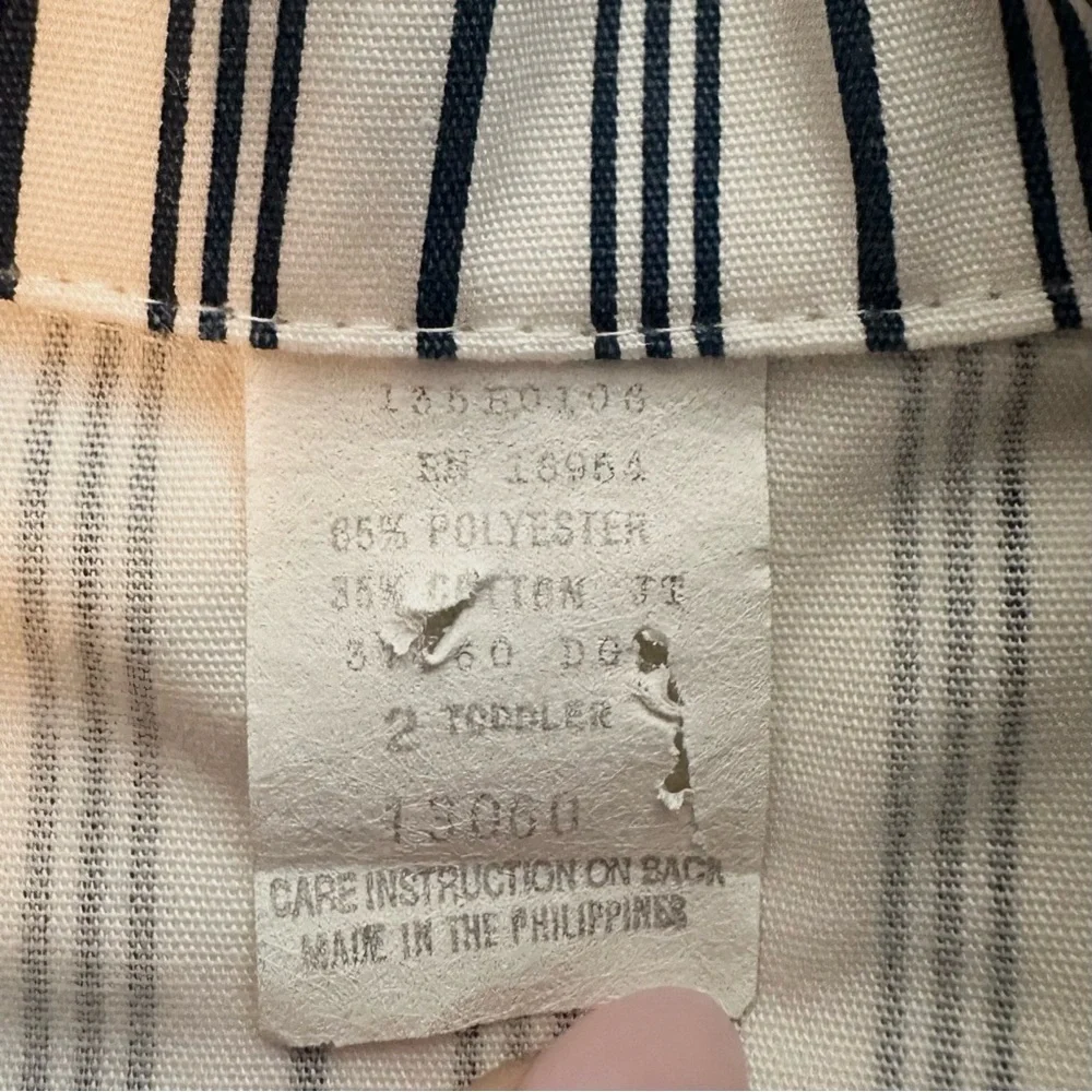 Vintage Double Breasted Striped Blazer Jacket Boy 2T Maritime Nautical Crest